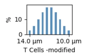Simulated cell size distribution