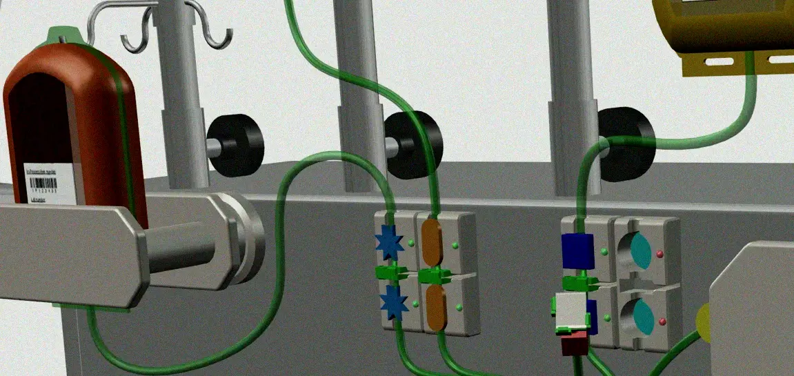 Processing station with tube tag visual controls