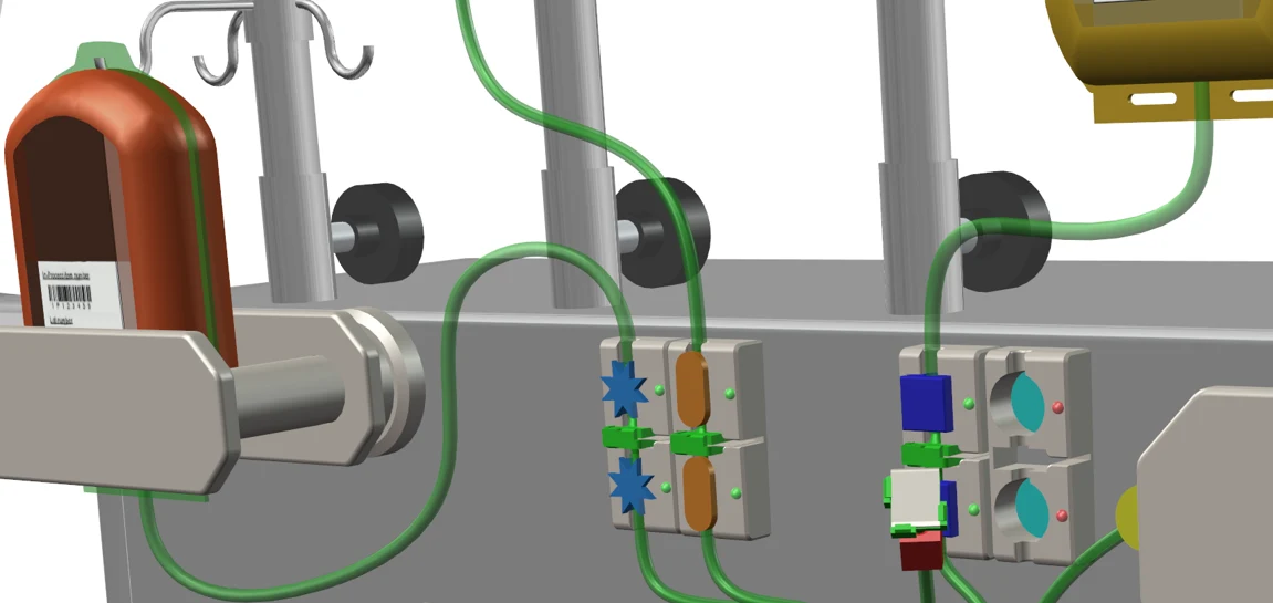 Processing station with tube tag visual controls